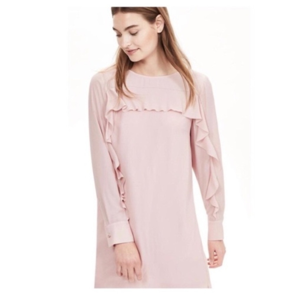 Banana Republic long sleeve‎ ruffle dress. NWT. Retail 138